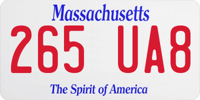 MA license plate 265UA8