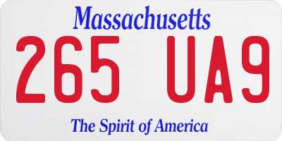 MA license plate 265UA9