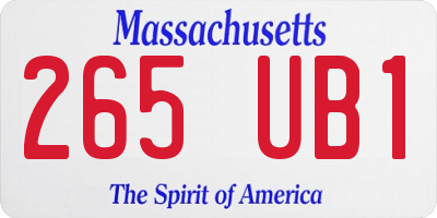 MA license plate 265UB1