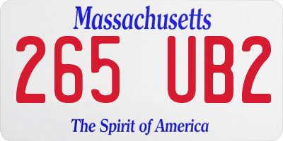 MA license plate 265UB2