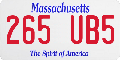 MA license plate 265UB5