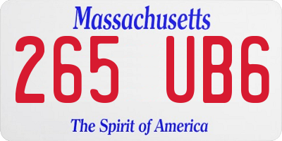 MA license plate 265UB6