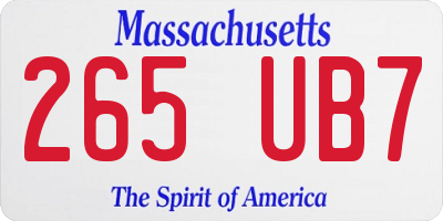 MA license plate 265UB7