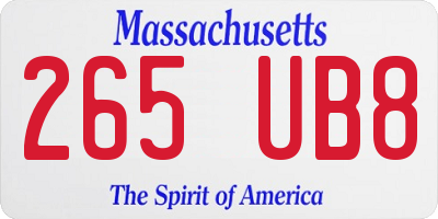 MA license plate 265UB8
