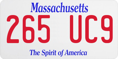 MA license plate 265UC9