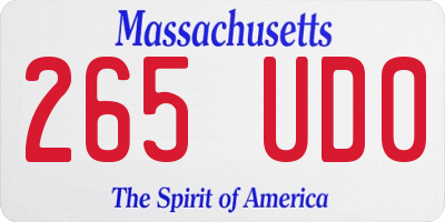 MA license plate 265UD0