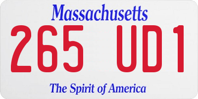 MA license plate 265UD1