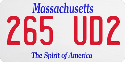 MA license plate 265UD2