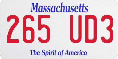 MA license plate 265UD3