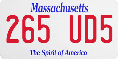 MA license plate 265UD5