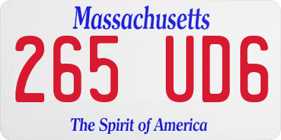 MA license plate 265UD6