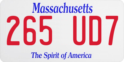 MA license plate 265UD7