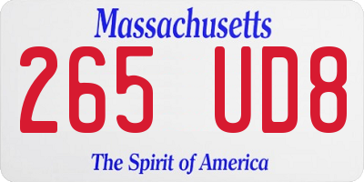 MA license plate 265UD8