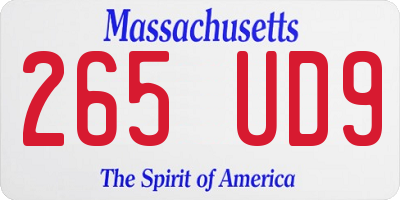 MA license plate 265UD9