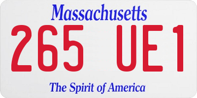MA license plate 265UE1