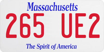 MA license plate 265UE2