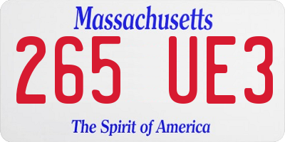 MA license plate 265UE3