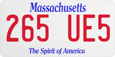 MA license plate 265UE5