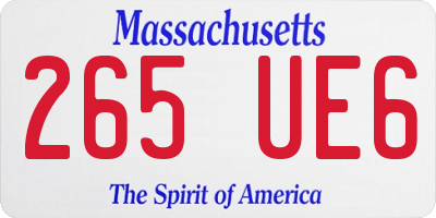 MA license plate 265UE6