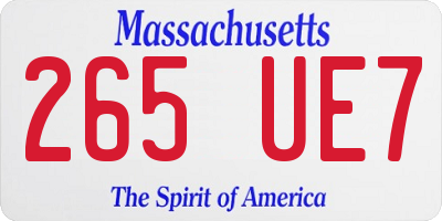 MA license plate 265UE7