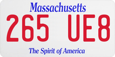 MA license plate 265UE8