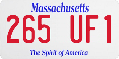 MA license plate 265UF1