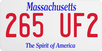 MA license plate 265UF2