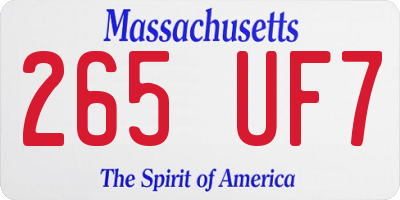 MA license plate 265UF7