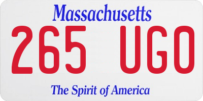 MA license plate 265UG0