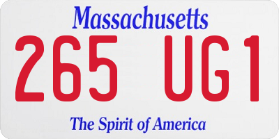 MA license plate 265UG1