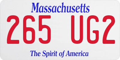 MA license plate 265UG2