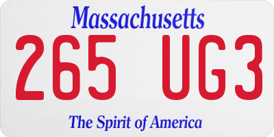 MA license plate 265UG3