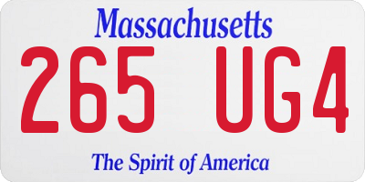 MA license plate 265UG4