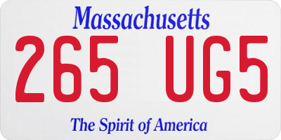 MA license plate 265UG5