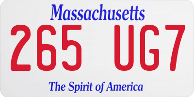 MA license plate 265UG7