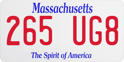 MA license plate 265UG8