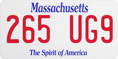 MA license plate 265UG9