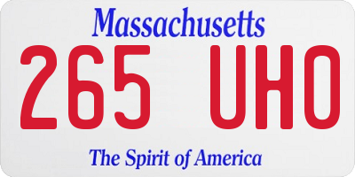 MA license plate 265UH0