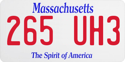 MA license plate 265UH3