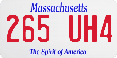 MA license plate 265UH4