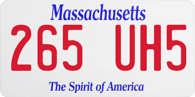 MA license plate 265UH5