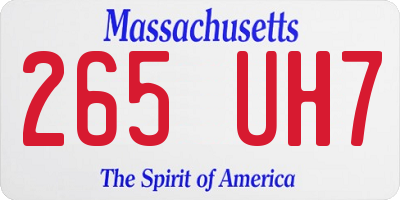 MA license plate 265UH7