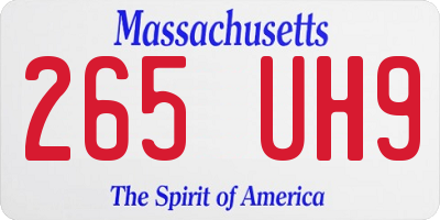 MA license plate 265UH9