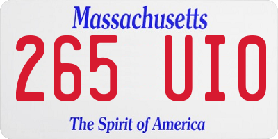 MA license plate 265UI0