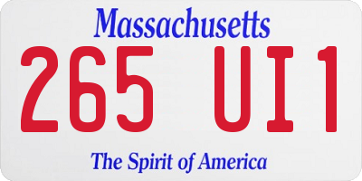 MA license plate 265UI1
