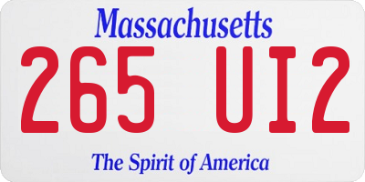 MA license plate 265UI2