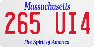 MA license plate 265UI4