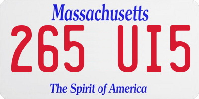 MA license plate 265UI5