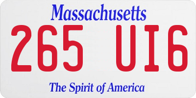 MA license plate 265UI6