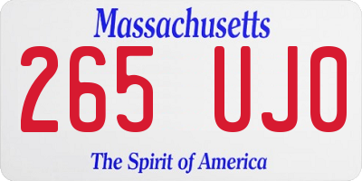 MA license plate 265UJ0